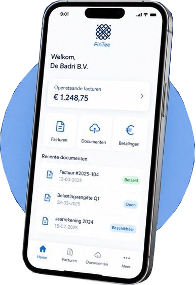 FinTec-app op een smartphone
